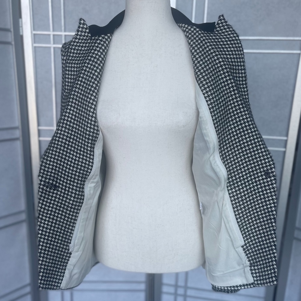 Veronica Beard Black/White Houndstooth Khan Dickey Ja… Gem